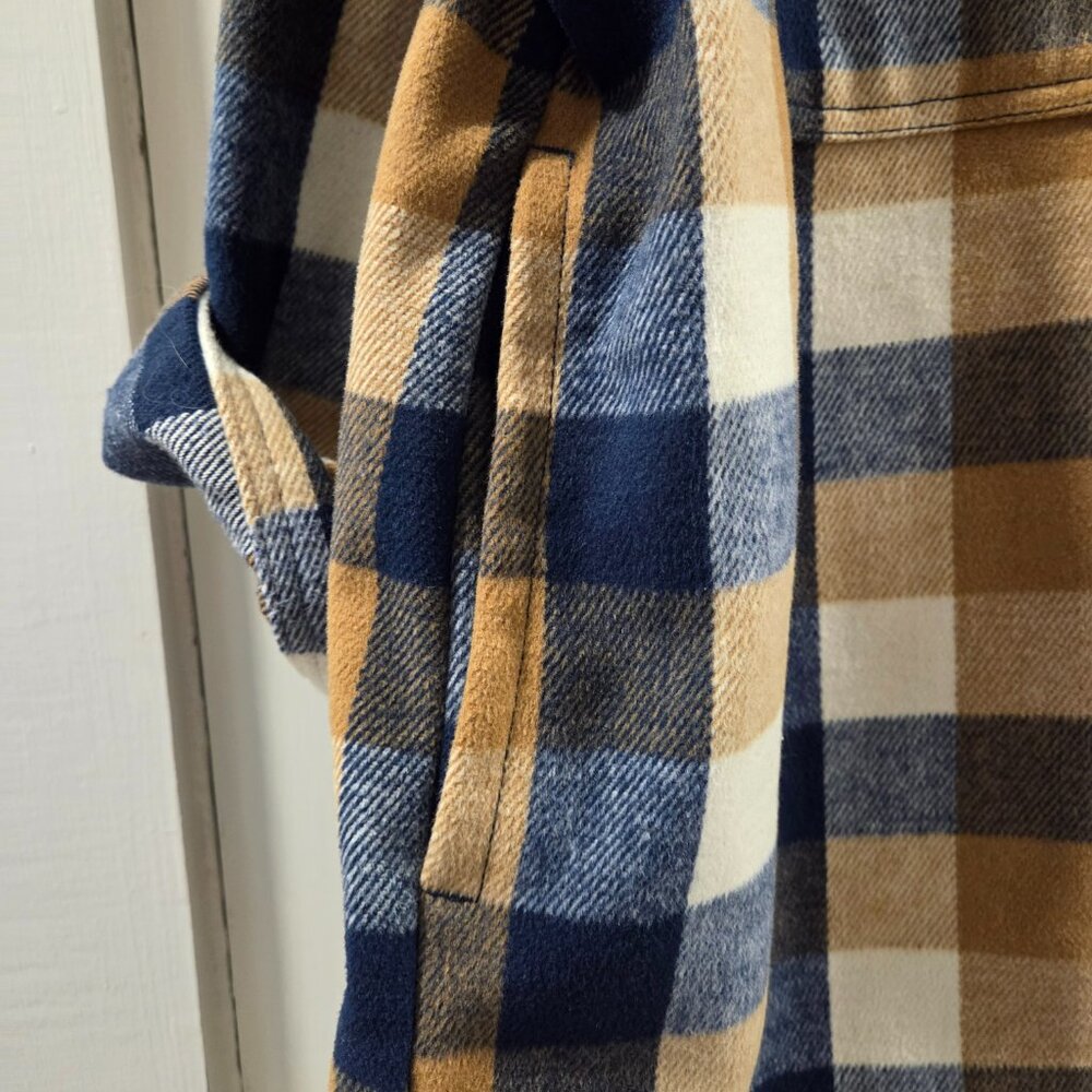 Old Navy Soft-Brushed Utility Shacket - Rust/Navy… - image 4